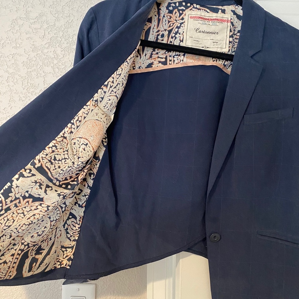 Anthropologie Cartonnier Navy Blazer 4 - Picture 2 of 3